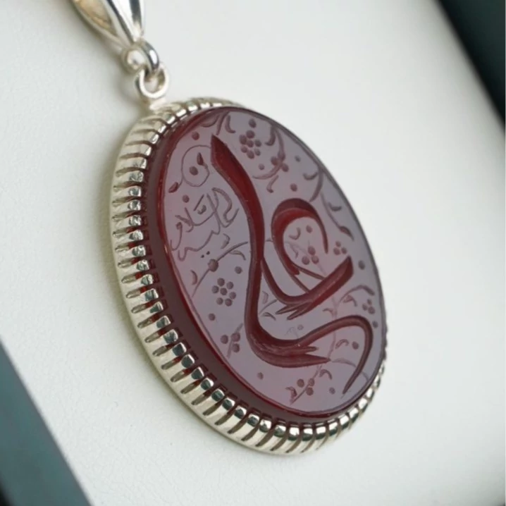 گردنبند مردانه عقیق سرخ کد 1186