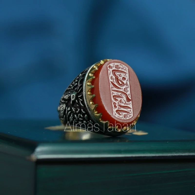 انگشتر مردانه عقیق سرخ کد 2708