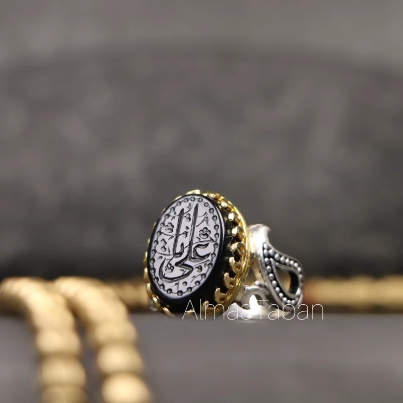 انگشتر مردانه عقیق مشکی کد 2701