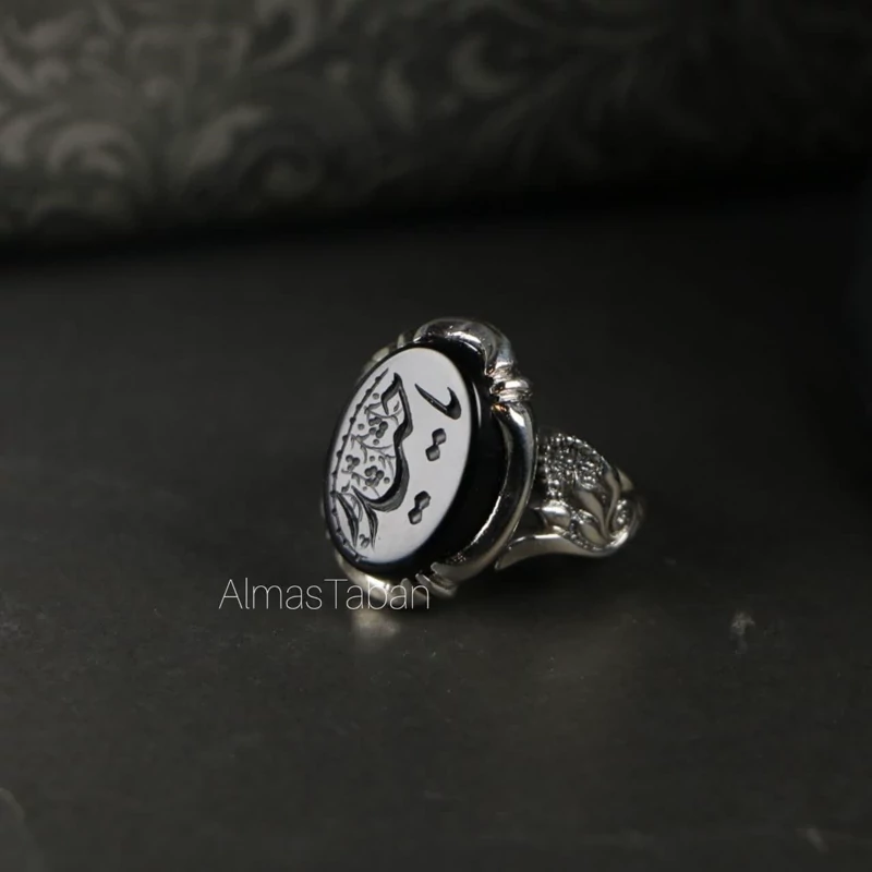 انگشتر مردانه عقیق مشکی کد 2679