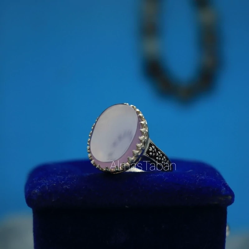 انگشتر زنانه عقیق کبود کد 626