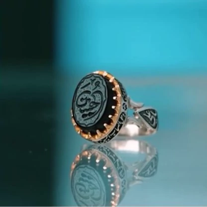 انگشتر مردانه عقیق مشکی کد 1173