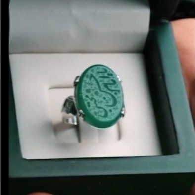 انگشتر مردانه عقیق سبز کد 1172