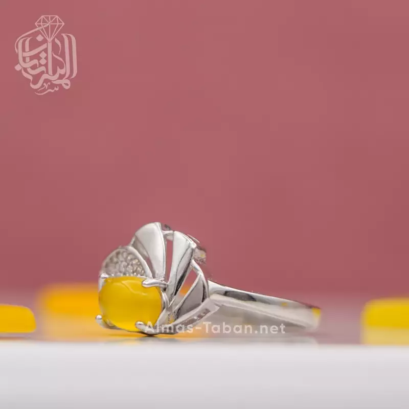 انگشتر زنانه عقیق زرد شرف الشمس کد 109