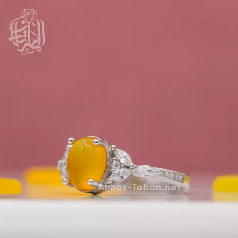 انگشتر زنانه عقیق زرد شرف الشمس کد 101