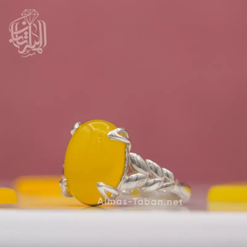 انگشتر زنانه عقیق زرد شرف الشمس کد 79
