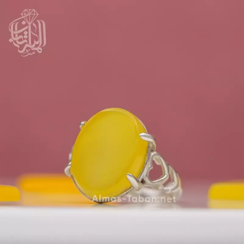 انگشتر زنانه عقیق زرد شرف الشمس کد 81