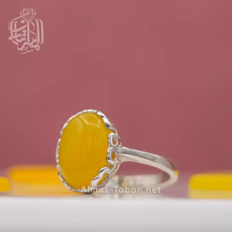 انگشتر زنانه عقیق زرد شرف الشمس کد 86