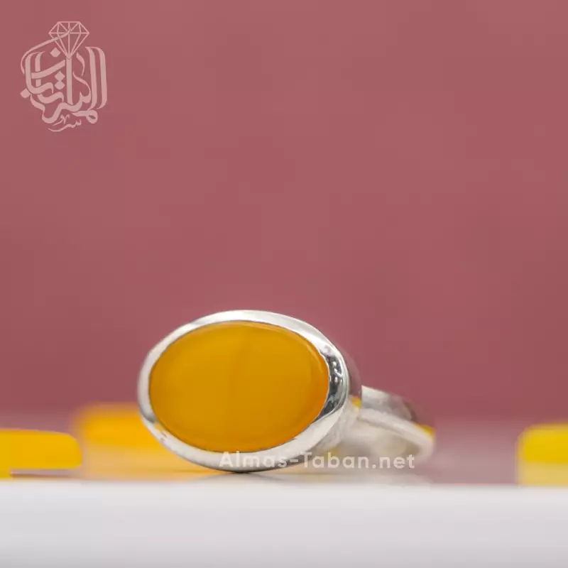انگشتر زنانه عقیق زرد شرف الشمس کد 97