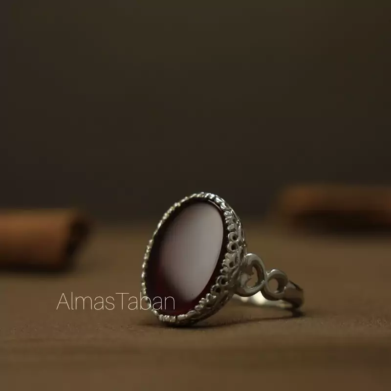 انگشتر نقره زنانه عقیق سرخ کد 623