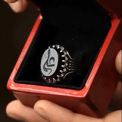 انگشتر مردانه عقیق مشکی کد 1122