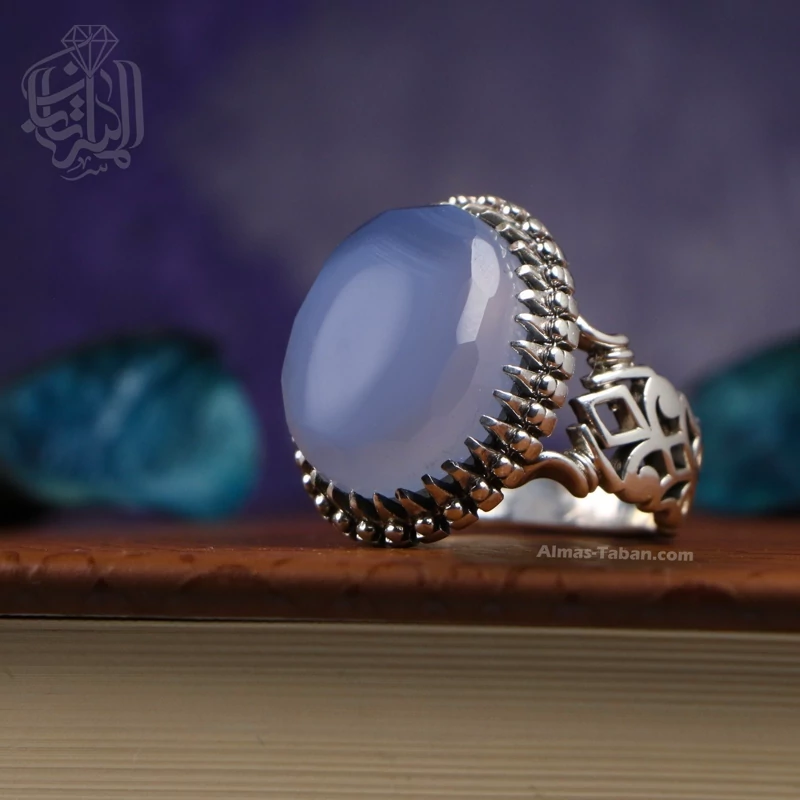 انگشتر مردانه عقیق کبود یمنی 2250