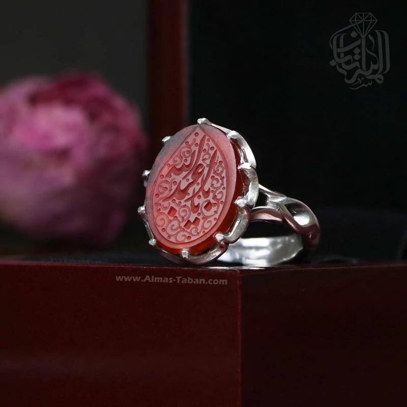 انگشتر مردانه عقیق سرخ کد 2156