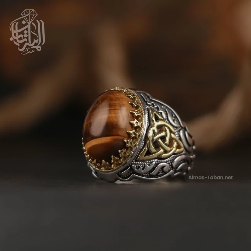 انگشتر نقره مردانه چشم ببر کد 2563