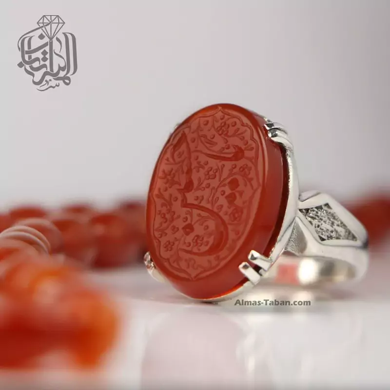 انگشتر مردانه عقیق سرخ کد 2256