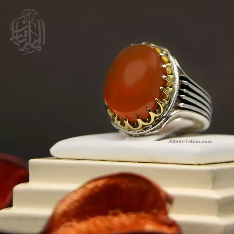 انگشتر مردانه عقیق یمنی  کد 2260
