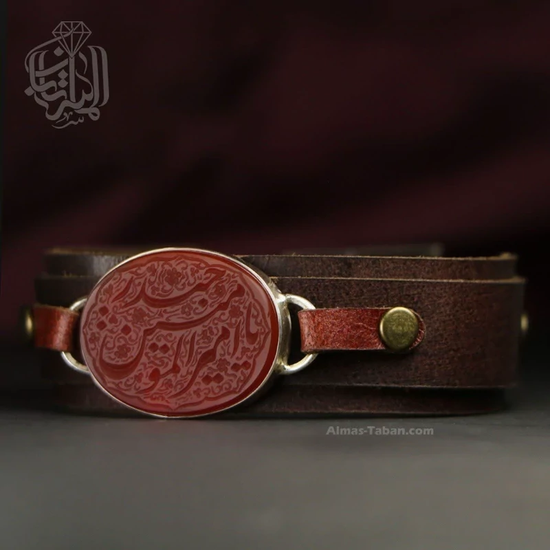 دستبند مردانه عقیق سرخ کد 2281