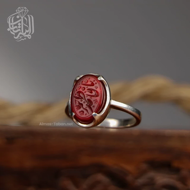 انگشتر نقره زنانه با عقیق سرخ کد 517