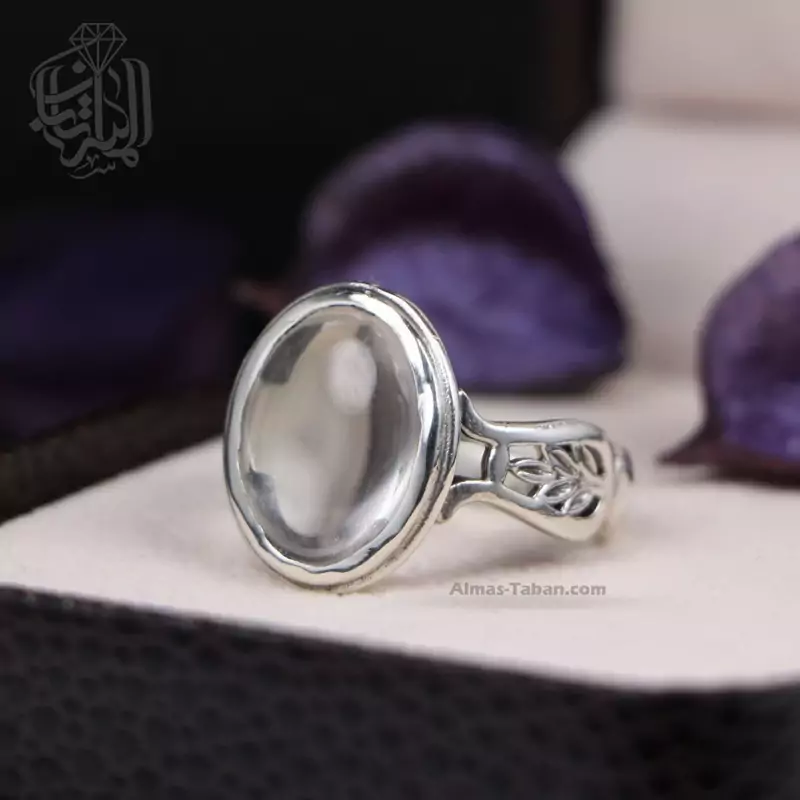 انگشتر نقره مردانه با سنگ دُر نجف اصل کد 2331