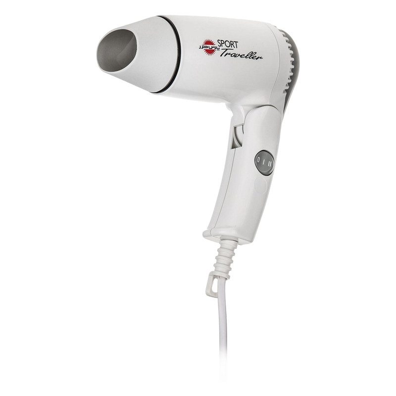 سشوار مسافرتی 1100 وات پارس خزر مدل HD-861P، موتور DC، وزن 340 گرم، المنت فلز، دارای سری متمرکز‌کننده با ویژگی صاف‌کنندگی