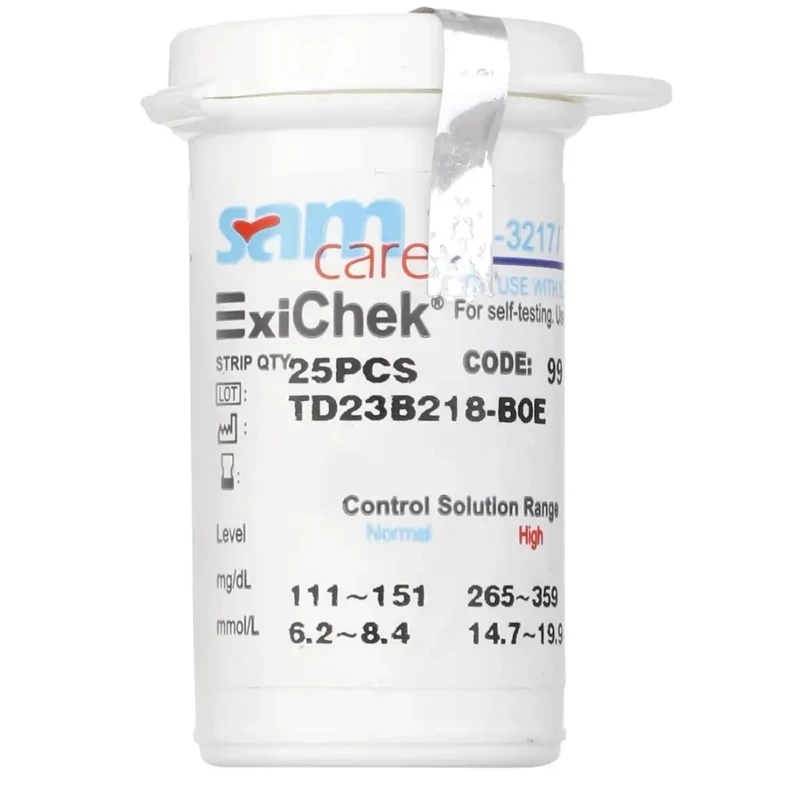 نوار تست قند اکسی چک sam care xichek 25 عددی