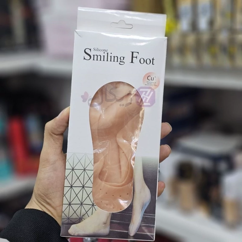 جوراب سیلیکونی دارای مرطوب کننده پا و ضد میکروب برند silicone Smiling Foot کد HZ-2201