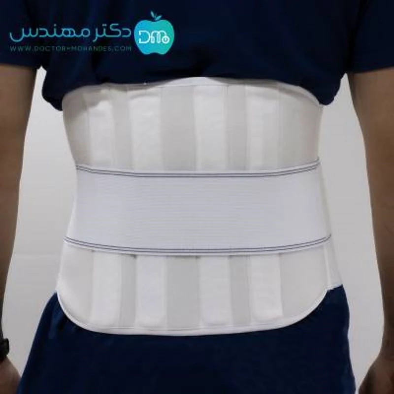 کمربند طبی نرم با ( آتل پلی پروپیلن) پاک سمن سایز s m l xl xxl xxxl
