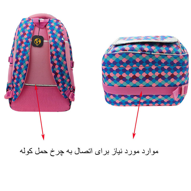 کوله پشتی سیی مدل هنری کوبیسم کد 2148.6 به همراه جامدادی