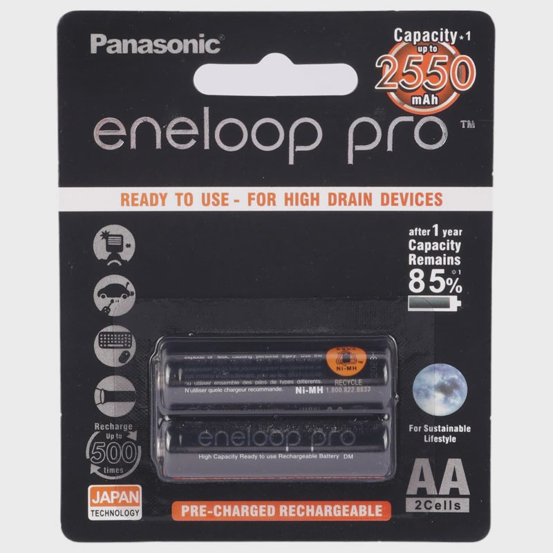باتری دوتایی نیم قلمی شارژی Panasonic Ni-MH AA 2550mAh