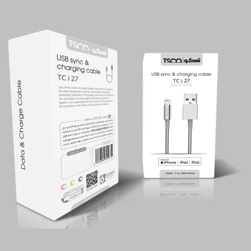 کابل تبدیل USB به لایتنینگ تسکو مدل TC i27 طول 1 متر