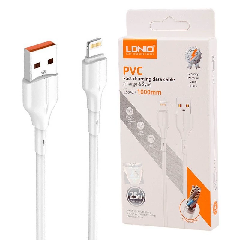 کابل آیفونی فست شارژ Ldnio LS841 25w 1m مدل 1