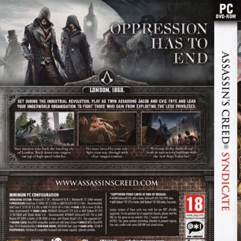 بازی کامپیوتری اساسین کردی سیندیکیت Assassins Creed Syndicate مدل 1