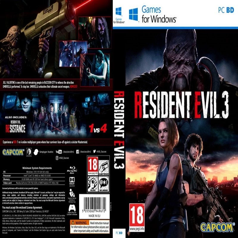 بازی کامپیوتری resident evil 3 مدل 1