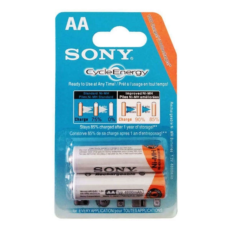 باتری دوتایی قلمی شارژی Sony Cycle Energy NH-HR15-51 AA 4600mAh مدل 1