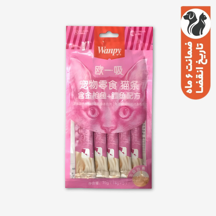 بستنی گربه ونپی مدل سفارش چین با طعم ماهی تن و کاد بسته 5 عددی