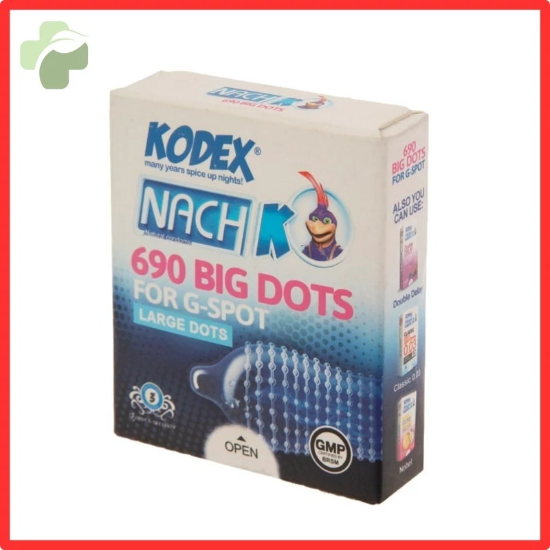 کاندوم ناچ کدکس مدل BIG DOTS بسته 3 عددی