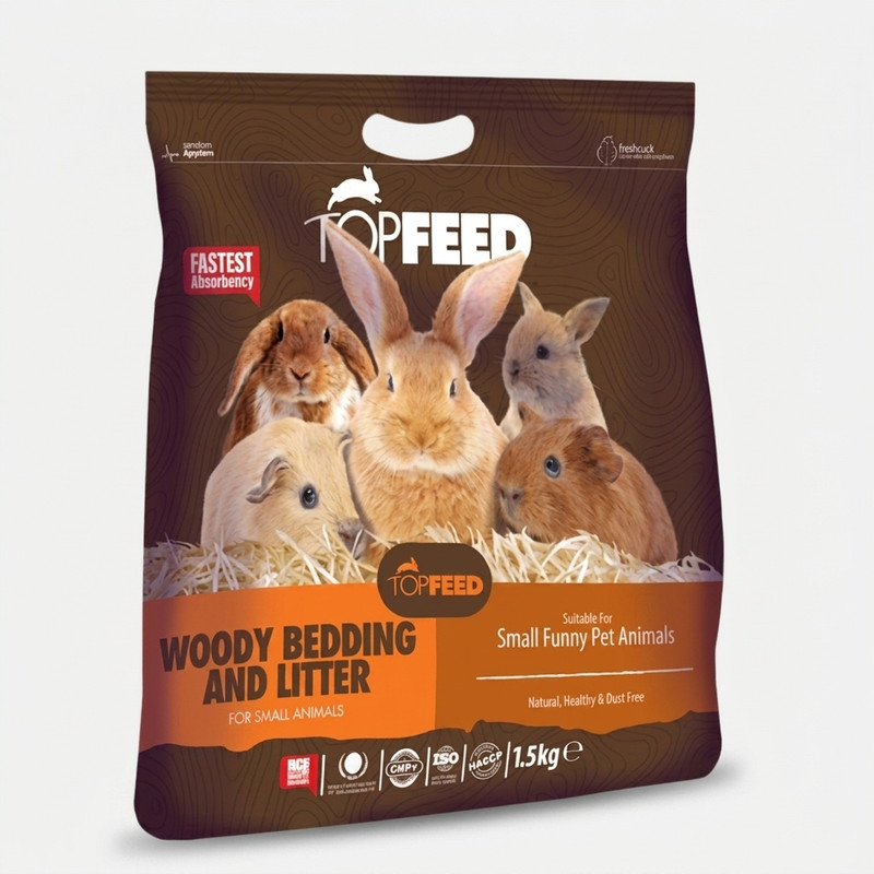 بستر بهداشتی حیوانات کوچک تاپ‌فید مدل Woody Bedding & Litter وزن 1500 گرم