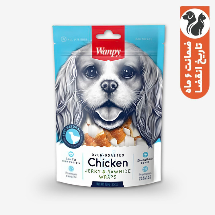 تشویقی سگ ونپی مدل Chicken Jerky Rawhide Wraps باطعم مرغ وزن 110 گرم
