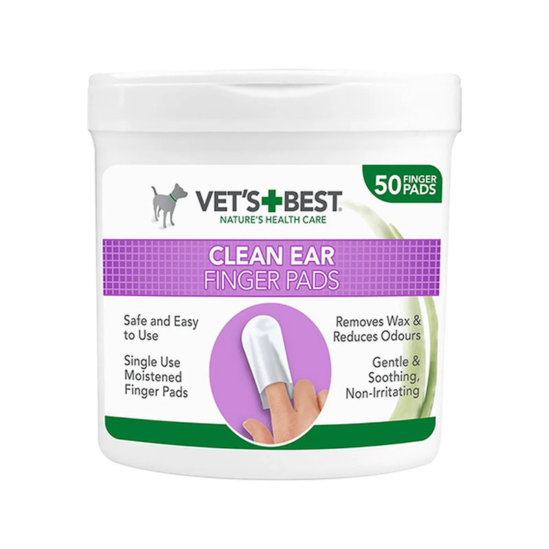 پد انگشتی تمیزکننده گوش سگ وتس بست مدل Clean Ear Finger Pads بسته 50 عددی