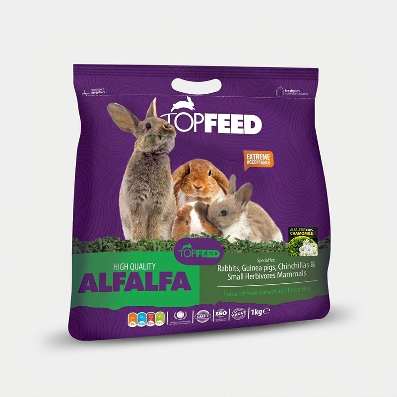 یونجه جوندگان همراه با بابونه تاپ فید مدل Topfeed Alfalfa Plus Chamomile وزن 1 کیلوگرم