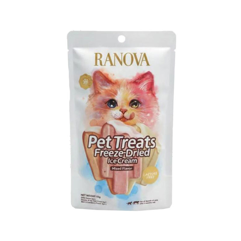 بستنی گربه رانووا مدل Freeze Dried Ice Cream طعم میکس وزن 36 گرم