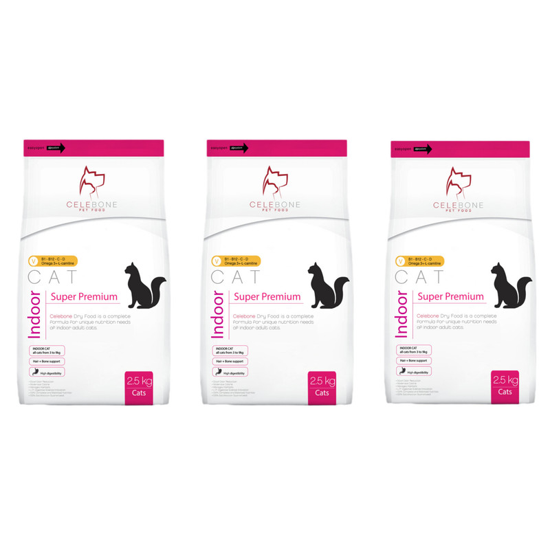 غذای خشک گربه سلبن مدل Indoor Cat وزن 2.5 کیلوگرم بسته 3 عددی