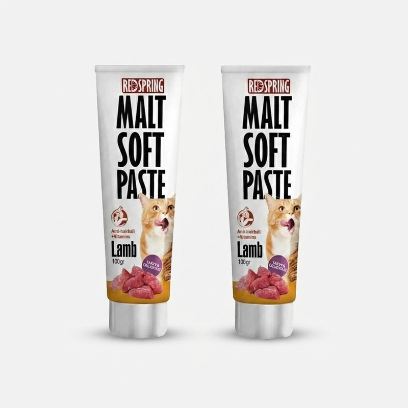خمیر مالت گربه رداسپرینگ مدل Malt Soft Paste Lamb با طعم گوشت بره بسته 2 عددی