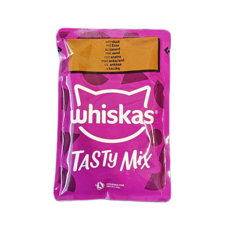 پوچ گربه بالغ ویسکاس مدل TASTY MIX طعم اردک وزن 85 گرم