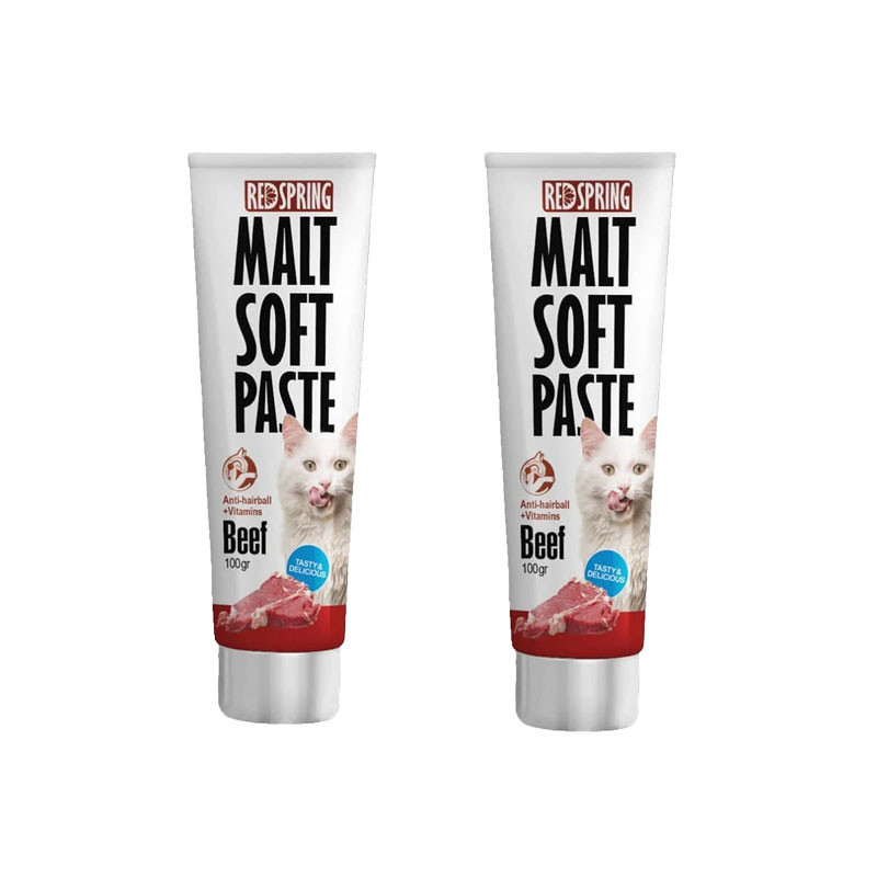 خمیر مالت گربه رداسپرینگ مدل Malt Soft Paste Beef طعم گوشت گوساله بسته 2 عددی