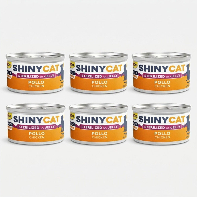 کنسرو غذای گربه بالغ جیم کت مدل Cat Food Sterilized Chicken in Jelly طعم مرغ وزن 70 گرم بسته 6 عددی