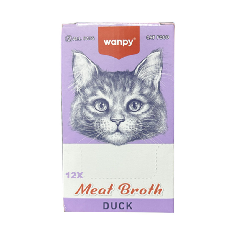 سوپ گربه بالغ ونپی مدل Meat Broth طعم اردک بسته ۱۲ عددی