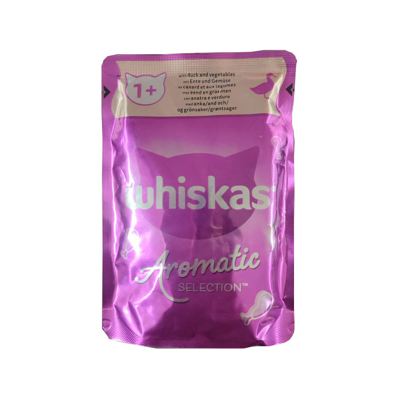 پوچ گربه بالغ ویسکاس مدل Aromatic Selection in Gravy طعم اردک وزن ۸۵ گرم
