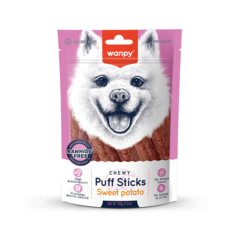 تشویقی سگ ونپی مدل Chewy Puff Stick طعم سیبزمینی وزن 100 گرم