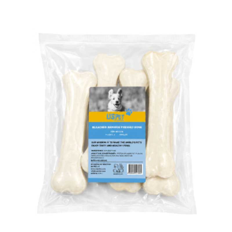 تشویقی سگ یو اس پت مدل Bleached Rawhide Pressed Bone طعم گوشت گاو وزن 500 گرم